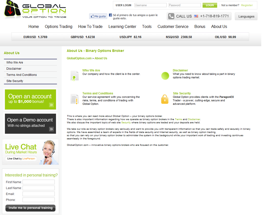 Global american binary options