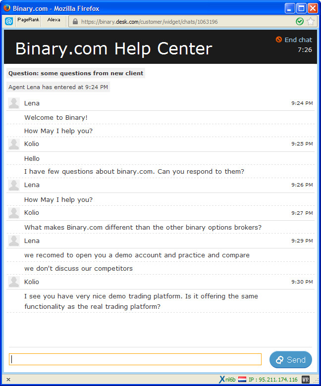 Binary option chat