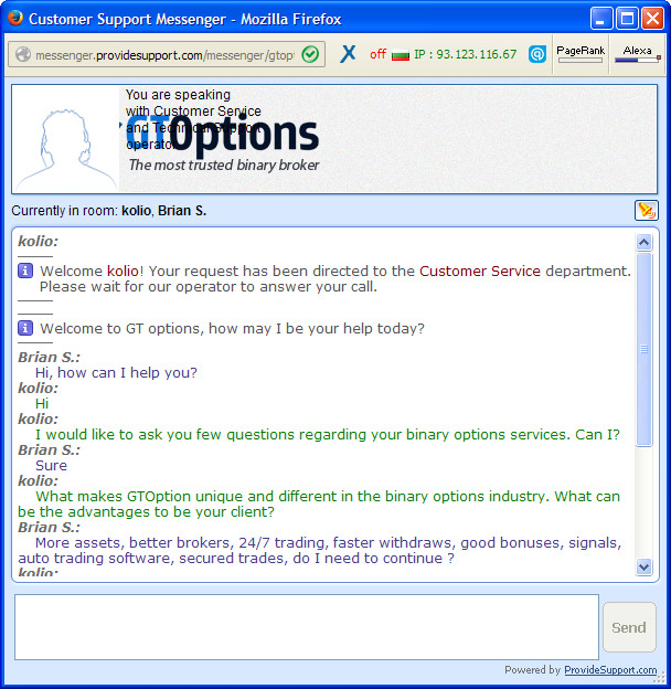 GTOption FAQ Chat