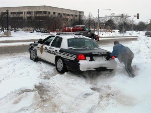 Police in the Snow