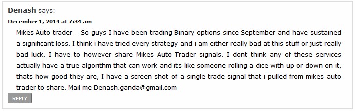 Denash Binary Options Auto Experience