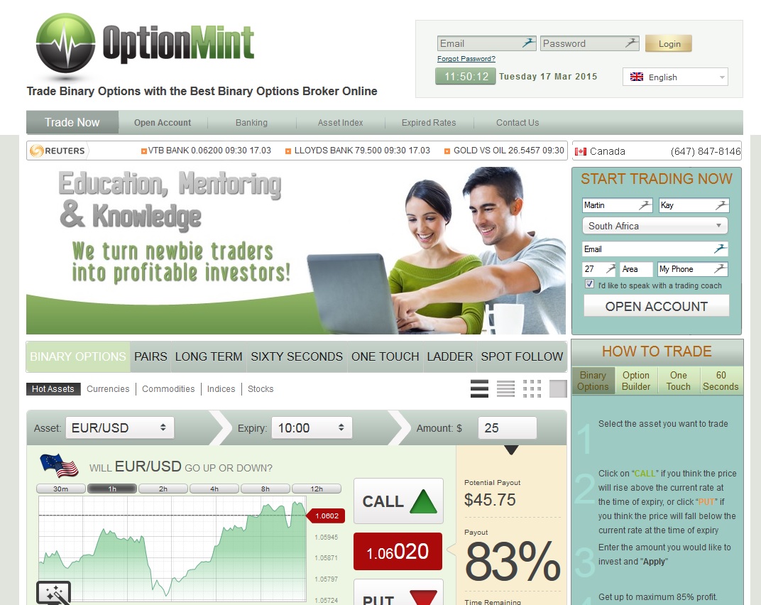 Option mint trading