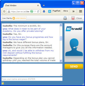 10Trade FAQ Chat Preview