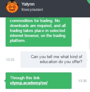 OlympTrade FAQ Chat