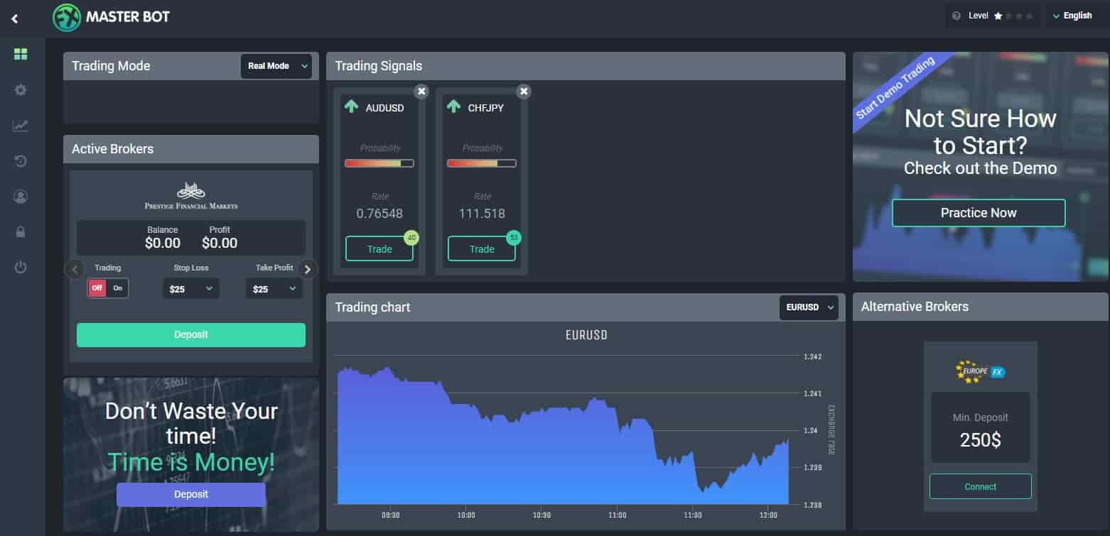 FXMasterBot trading platform
