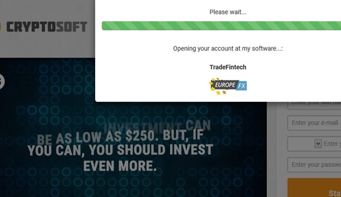 CryptoSoft deposit $250
